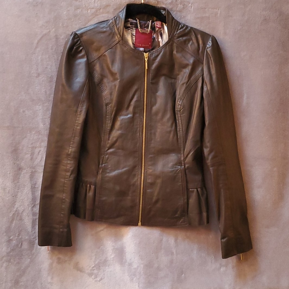 Ted Baker brown leather jacket